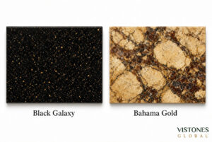 Đá Granite Black Galaxy và Bahama Gold dùng lát nền
