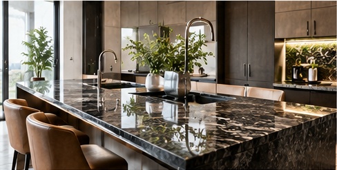 Mặt bếp sử dụng đá Granite tự nhiên