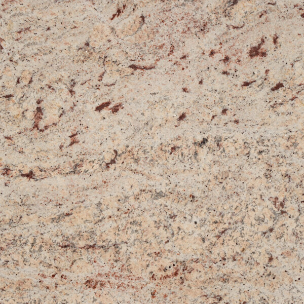 Ivory Brown nền hồng: be hồng phấn, mảng nâu đỏ và hạt khoáng li ti, lãng mạn ấm áp. Hợp mặt bếp, bàn đảo, ốp tường. Vistones Global.