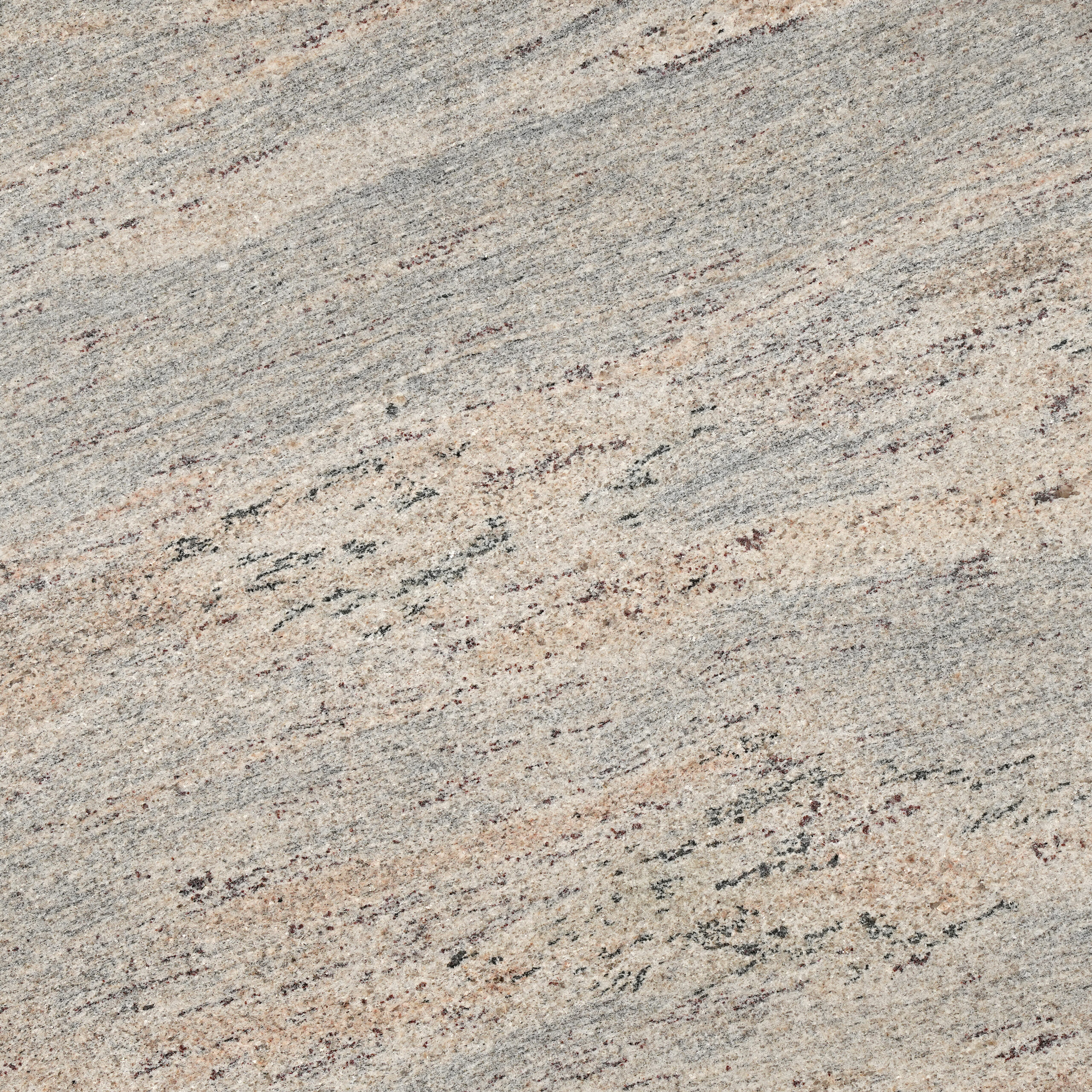 Kashmir Cream granite hòa sắc be kem, xám bạc, hồng đào, vân chéo mảnh. Cổ điển thanh lịch cho mặt bếp, lát sàn, ốp tường. Vistones Global.